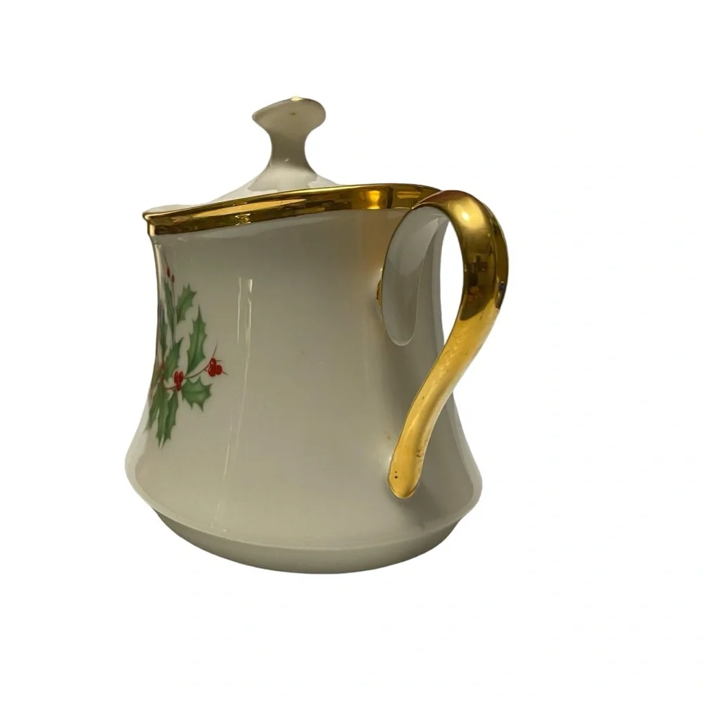 Sugar Bowl and Lid Holiday Dimension By Lenox